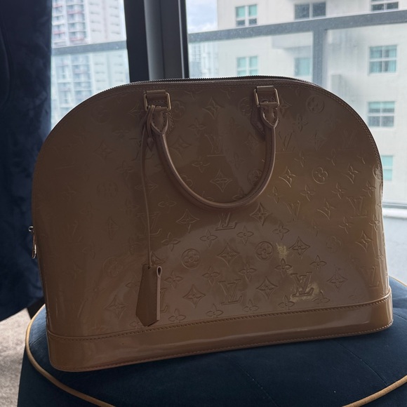 Louis Vuitton Tan Patent Leather Tote - Picture 1 of 9